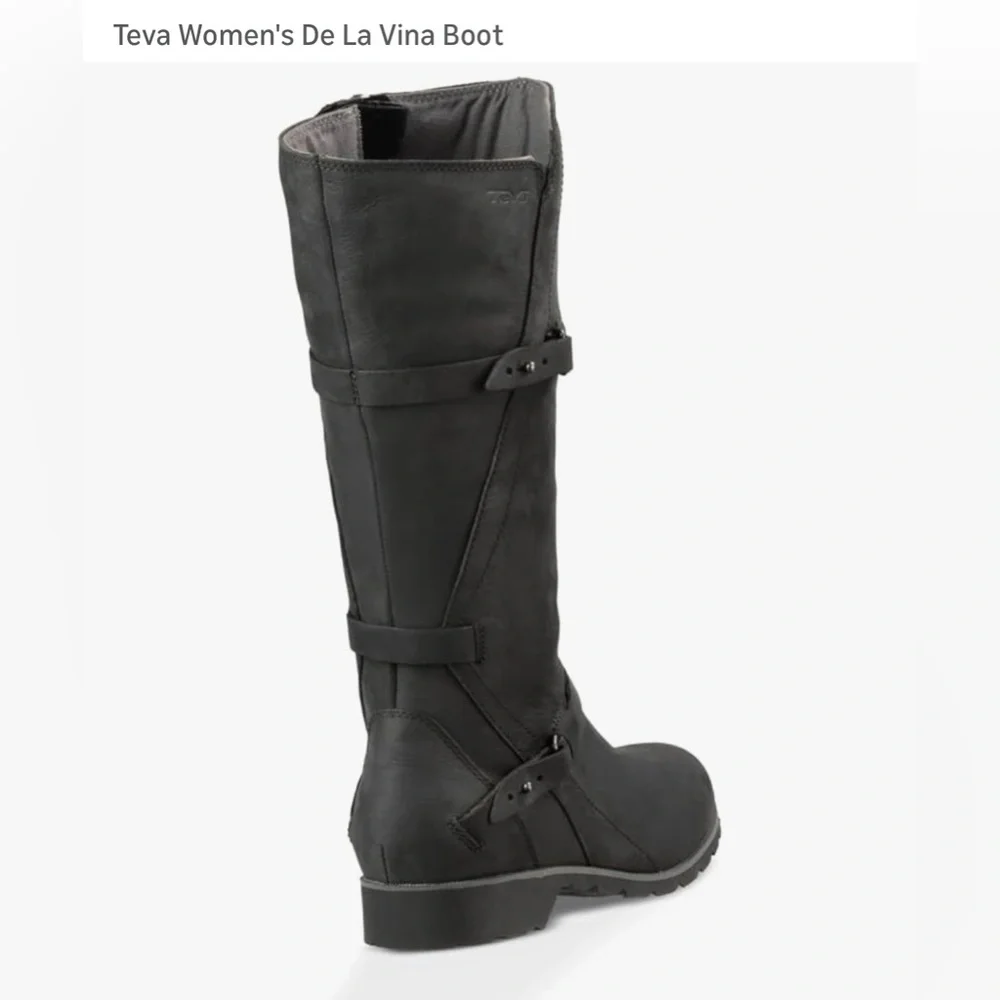 Teva women’s Size US 8.5 / EU 39.5 waterproof black leather boots. Style 1003011